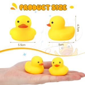 Vinsot 100 Pcs Bath Ducky Mini Rubber Ducks Yellow Rubber Duck Bath Toy Rubber Tub Toys Bathtub Toys Squeak and Float Ducks (2.17 x 1.97 x 1.85 Inch)