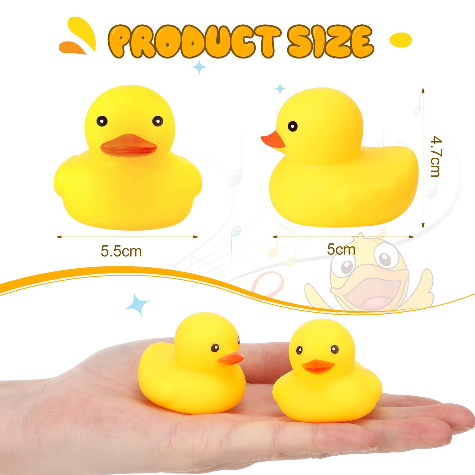 Vinsot 100 Pcs Bath Ducky Mini Rubber Ducks Yellow Rubber Duck Bath Toy Rubber Tub Toys Bathtub Toys Squeak and Float Ducks (2.17 x 1.97 x 1.85 Inch)