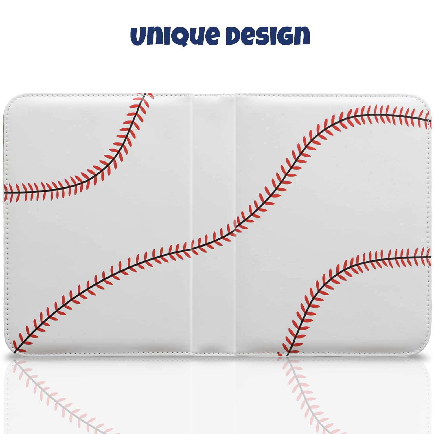 MIXPOET Baseball Card Binder with Zipper, 4 Slots - Fit 400 Cards, Waterproof Card Album Holder Protectors Storage Book Fit Football, Baseball, Sport Cards and Other Trading Cards (White Stitches)