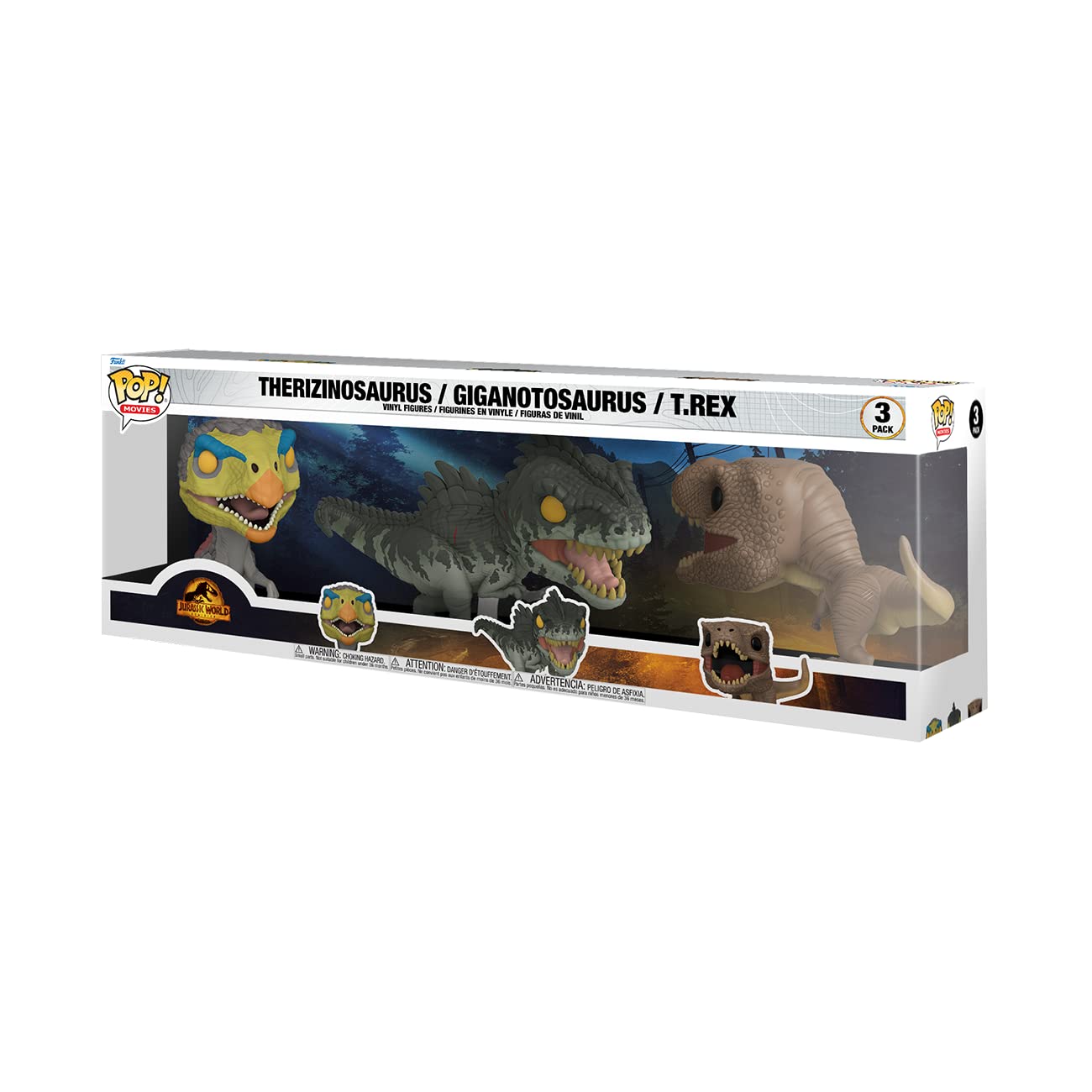 Funko Pop! Jurassic World Dominion: Dinosaur 3-Pack Exclusive Vinyl Figures