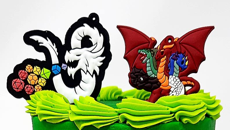 Dungeons and Dragons Fantasy Themed Roleplaying RPG Cake Topper Set (Unique Design)