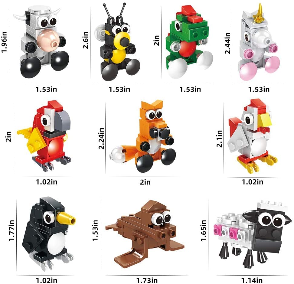 Building Blocks Animals 10 in 1 STEM Building Bricks,Zoo Animal Baby Toys Uang Coccinella Septempunctata Model Set Building Blocks Insect Specimen Creativity Bricks Children