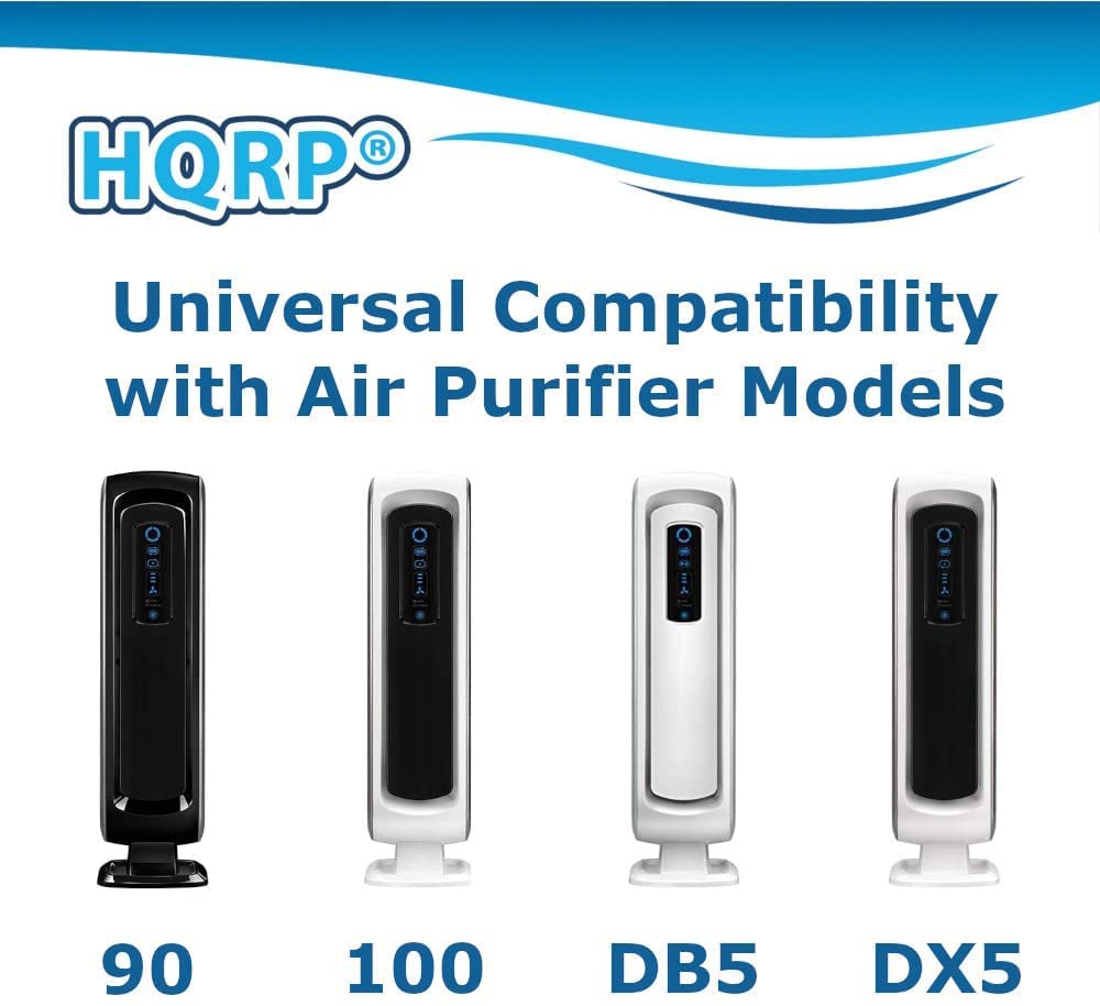 HQRP Filter Kit 2 HEPA & 4 Carbon Prefilters Compatible with Fellowes AeraMax 100 Air Purifier Model 90, 100, DB5, DX5; part 40101701, 9287001, 9324001 Replacement