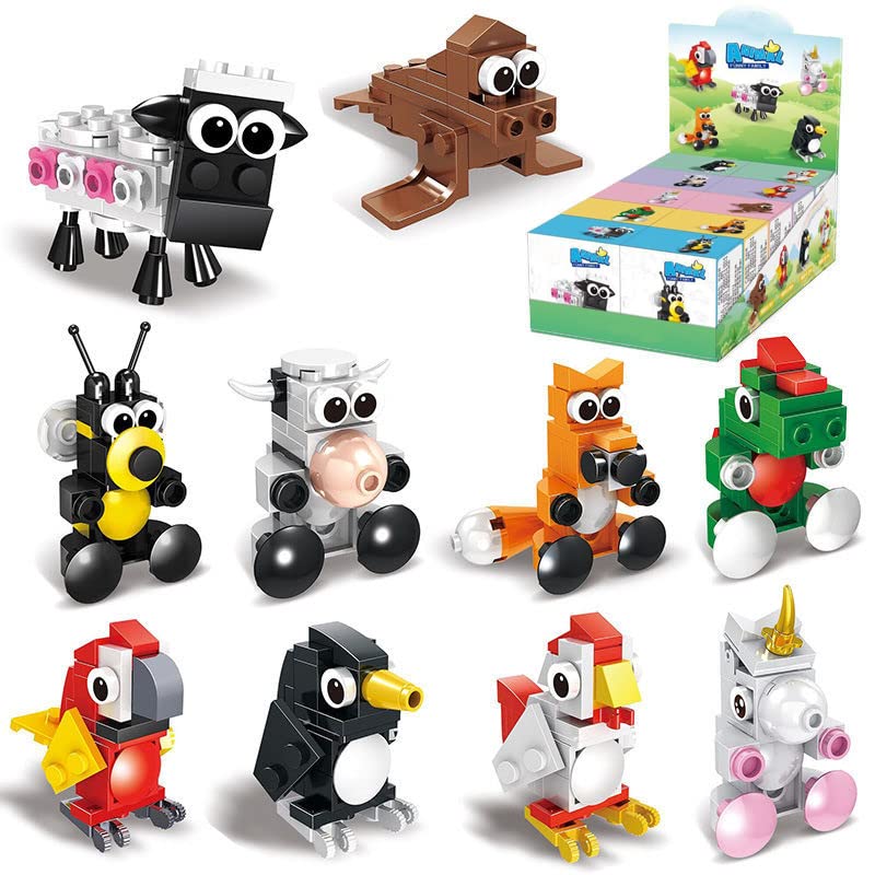 Building Blocks Animals 10 in 1 STEM Building Bricks,Zoo Animal Baby Toys Uang Coccinella Septempunctata Model Set Building Blocks Insect Specimen Creativity Bricks Children