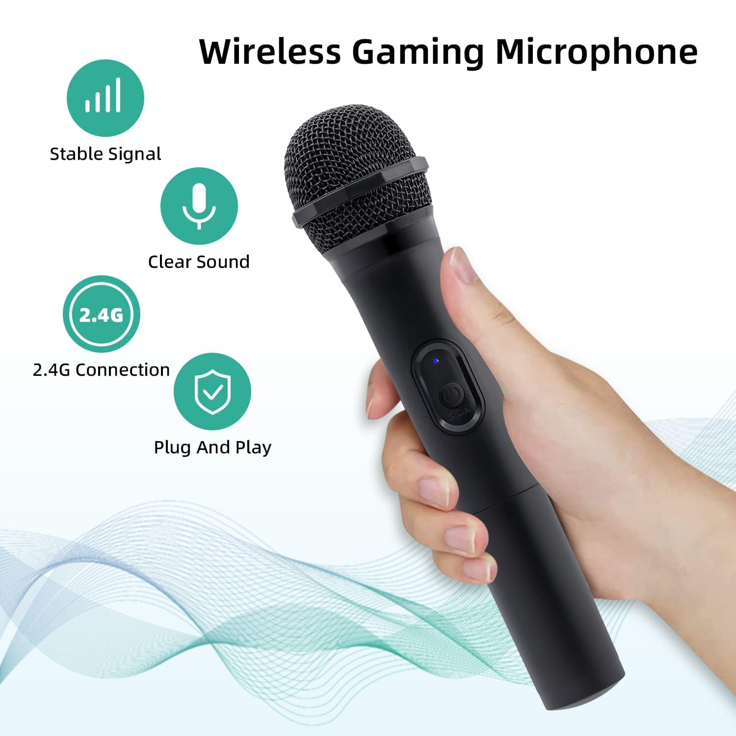 Mcbazel Wireless USB Gaming Microphone Compatible with Xbox Series X/S, PS5, Switch OLED, NS Switch, PC, PS4, PS3, PS2, Xbox One X/S, Xbox One, Xbox 360, Wii