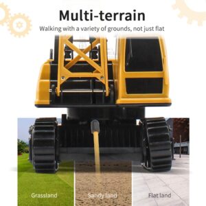 Remote Control Tower Crane - 12 Channel 2.4GHz Remote Control Lift Model Truck, Digging Engineering Toy with 2 Rechargeable Batteries, Crawler Loader Excavator Bulldozer, RC Construction Toy for Kids