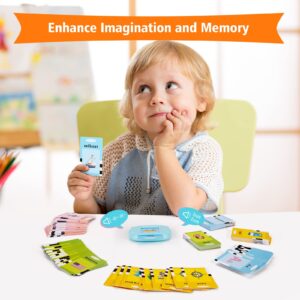 Ednzion Talking Flash Cards with 384 Sight Words (Including Letters and Numbers), Montessori Educational Learning Interactive Toddler Toys, Speech Therapy and Autism Sensory Toys, Blue