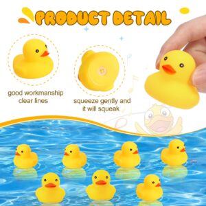 Vinsot 100 Pcs Bath Ducky Mini Rubber Ducks Yellow Rubber Duck Bath Toy Rubber Tub Toys Bathtub Toys Squeak and Float Ducks (1.77 x 1.77 x 1.57 Inch)