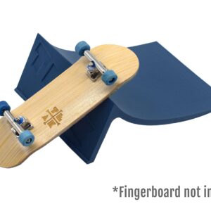 Teak Tuning Fingerboard Poly Launch Kicker Ramp - 4.5" Long, 3" Wide, 1.5" Tall - Fingerboard Obstacle in Blue Steel Colorway