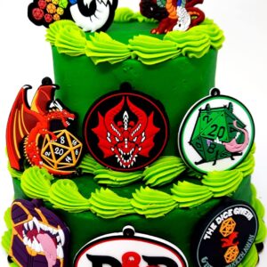 Dungeons and Dragons Fantasy Themed Roleplaying RPG Cake Topper Set (Unique Design)