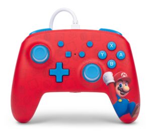 powera enhanced wired controller for nintendo switch - woo-hoo! mario, gamepad, game controller, wired controller, officially licensed