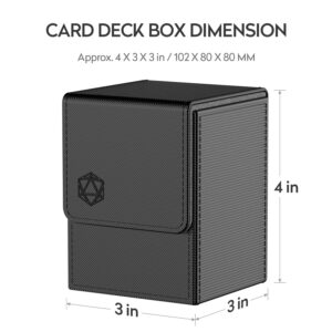 MIXPOET Deck Box compatible with MTG Cards, Trading Card Case with 2 Dividers per Holder, Large Size for 100+ Cards (Dice-Black)