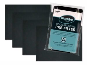 bluebird filters hrf-a200 carbon prefilter a kit, 4 pack, fits honeywell models hpa200, hpa201, hpa202, hpa204, hpa250