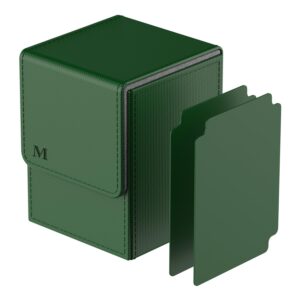 MIXPOET Deck Box compatible with MTG Cards, Trading Card Case with 2 Dividers per Holder, Large Size for 100+ Cards (Marvelous-Green)