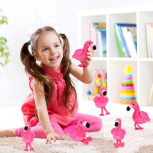 Skylety 6 Pieces Mini Flamingo Stuffed Animal Plush Toys 5 Inch Flamingo Party Favors Valentine Day Gift Pink Flamingo Hanging Ornaments Keychain Decorations for Women Birthday(Pink)