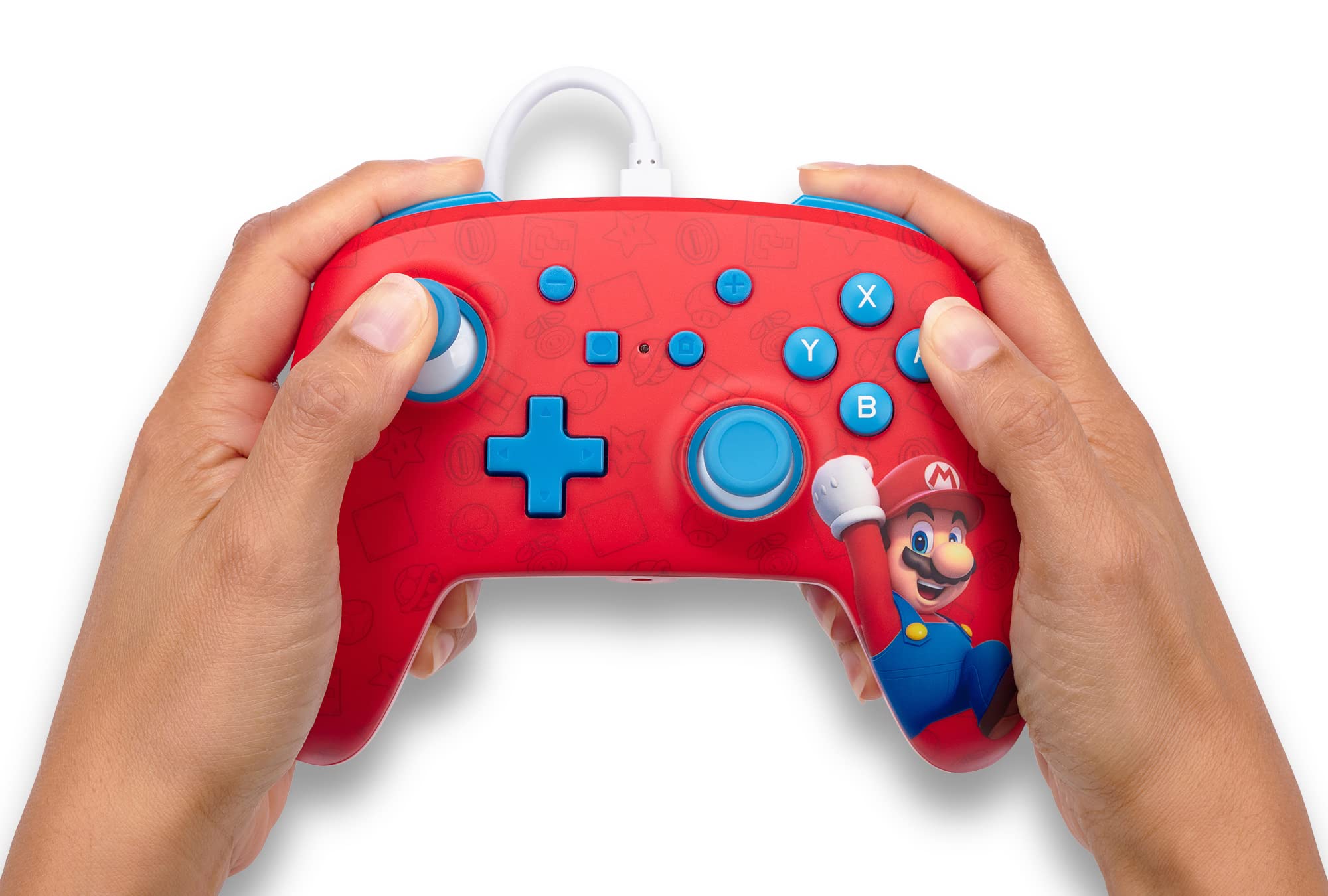 PowerA Enhanced Wired Controller for Nintendo Switch - Woo-hoo! Mario, Gamepad, game controller, wired controller, officially licensed