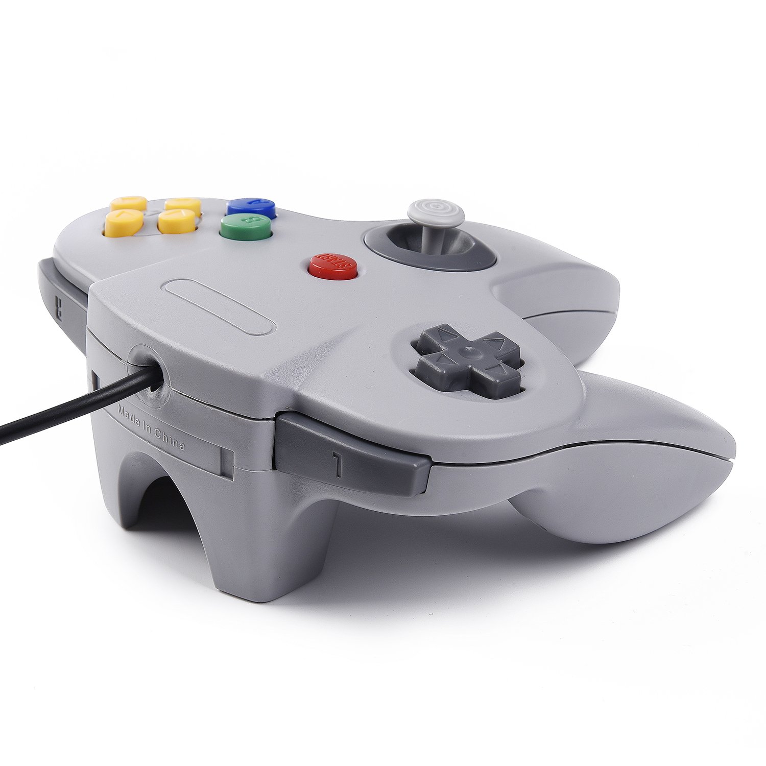 SAFFUN [USB Version] USB N64 Controller, N64 Wired PC Gamepad [3D Analog Stick] for Windows PC MAC Linux Raspberry Pi Genesis Higan Project 64 Retropie OpenEmu Emulator (Plug & Play) (Gray)