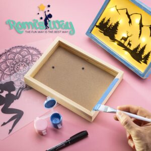 ROMI'S WAY DIY Frame Night Light – Crafts for Girls Ages 6-8-12 – Drawing Arts and Crafts for Kids – DIY Craft Kits for Girls & Boys – Art Supplies Kits for Kids – 6 89 Year Old Girl Gifts