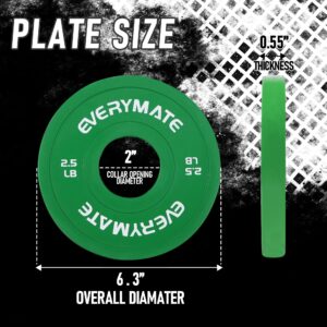 EVERYMATE Change Weight Plates 2.5LBX2 5LBX2 Fractional Plate Olympic Bumper Plates for Cross Training and Olympic Weightlifting 5LB Weights Plates Set