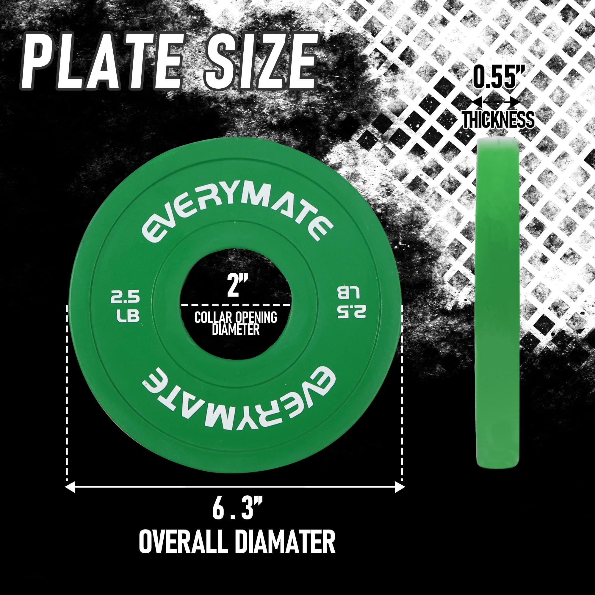 EVERYMATE Change Weight Plates 2.5LBX2 5LBX2 Fractional Plate Olympic Bumper Plates for Cross Training and Olympic Weightlifting 5LB Weights Plates Set