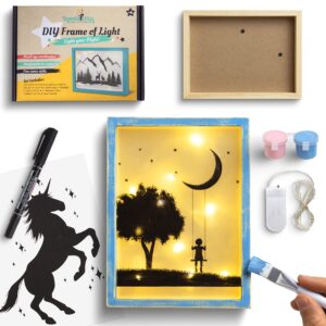 romi's way diy frame night light – crafts for girls ages 6-8-12 – drawing arts and crafts for kids – diy craft kits for girls & boys – art supplies kits for kids – 6 89 year old girl gifts