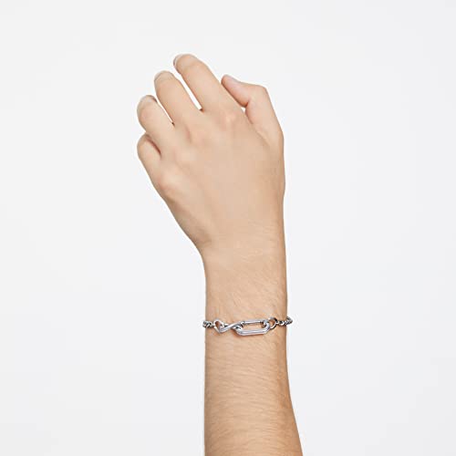 SWAROVSKI Dextera bracelet, Pavé, Mixed links, White, Rhodium plated