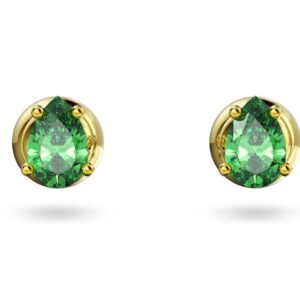 Swarovski Chroma Stud Earrings, Pear Cut Crystal, Green, Gold-tone Finish