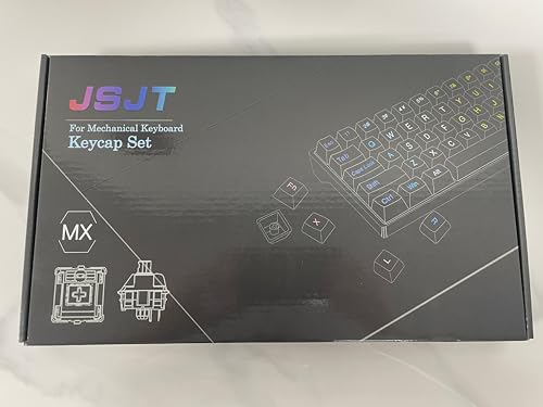 JSJT Ink Lotus Keycaps 140 Keys OEM Profile Keycaps PBT Dye Sublimation Keycaps for ANSI/ISO Layout Cherry MX Switch Mechanical Gaming Keyboards GK61/68/87/96/104/108 (with 6.25u spacebar)