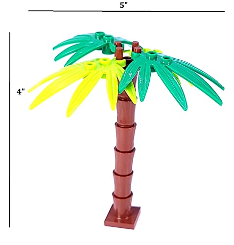 General Jim's Palm Tree MOC Bricks Toys Assortment Building Blocks Toy Playset Accessory Tree Set (10 PCS, 3 Sizes) - for Teens and Adults