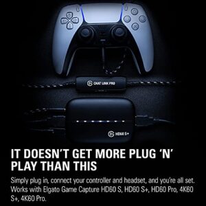 Elgato HD60 X External Capture Card & Chat Link Pro – Audio Adapter, for PS5, PS4, Nintendo Switch, Capture Voice Chat, Gameplay Sound, Extra Long Cable