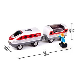 Hape Intercity Battery Powered Train Set | Moving Locomotive with Headlight, Passenger, Magnetic Connection for Children 3+ Years