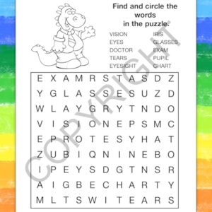 ZoCo - Learn About Eye Care - Coloring Books (50 Bulk Pack, Without Crayons) - Optometrist, Eye Doctor Gifts - Games, Puzzles, Activities for Kids