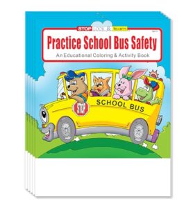 zoco - practice school bus safety - educational coloring books (50 bulk pack, without crayons) - bus driver gifts - games, puzzles, activities for kids