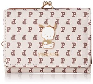 aldi sr8 women's tri-fold gamaguchi monogram wallet, pochacco beige, w 4.1 x h 3.0 x d 1.4 inches (105 x 77 x 35 mm)