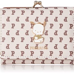 Aldi SR8 Women's Tri-Fold Gamaguchi Monogram Wallet, Pochacco Beige, W 4.1 x H 3.0 x D 1.4 inches (105 x 77 x 35 mm)