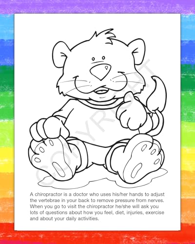 ZoCo - A Visit to The Chiropractor's Office - Educational Coloring Books (50 Bulk Pack, Without Crayons) - Chiropractor Supplies - Activities for Kids