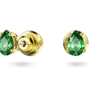 Swarovski Chroma Stud Earrings, Pear Cut Crystal, Green, Gold-tone Finish