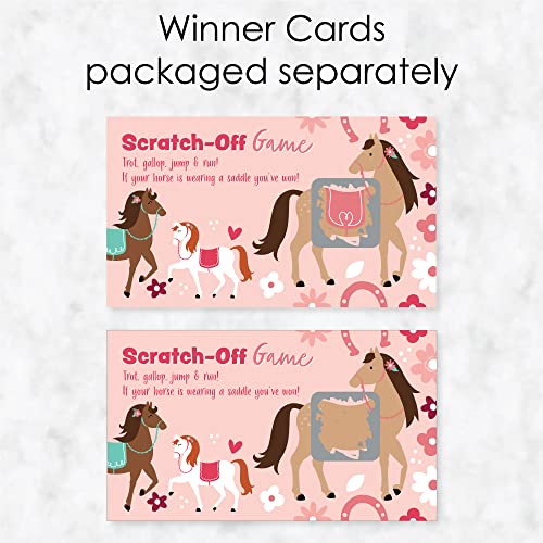 Big Dot of Happiness Run Wild Horses - Pony Birthday Party Game Scratch Off Cards - 22 Count