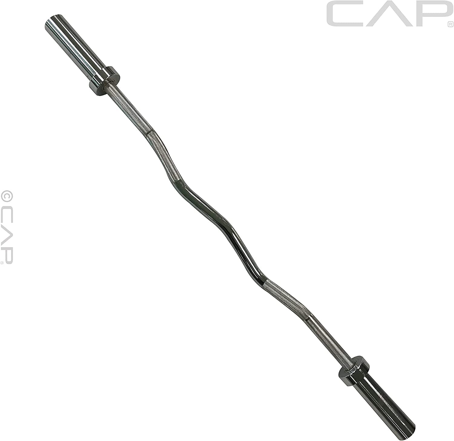 CAP Barbell 2' Olympic Solid Curl Bar, 47-Inch, No Collars, Chrome (New Version) (OBIS-47-3)