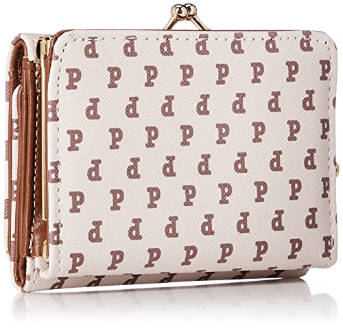 Aldi SR8 Women's Tri-Fold Gamaguchi Monogram Wallet, Pochacco Beige, W 4.1 x H 3.0 x D 1.4 inches (105 x 77 x 35 mm)