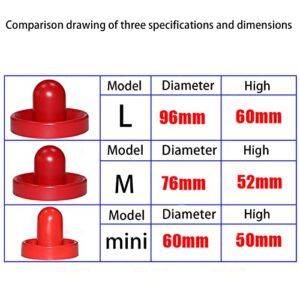 GIYOMI Light Weight Air Hockey Red Replacement Pucks & Slider Pusher Goalies for Game Tables, Accessories,Equipment (2 Striker, 4 Puck Pack) (Mini)