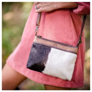 STS Ranchwear Women's Cowhide Grace Compact Durable Leather Casual Crossbody Bag with Adjustable & Removable Shoulder Strap