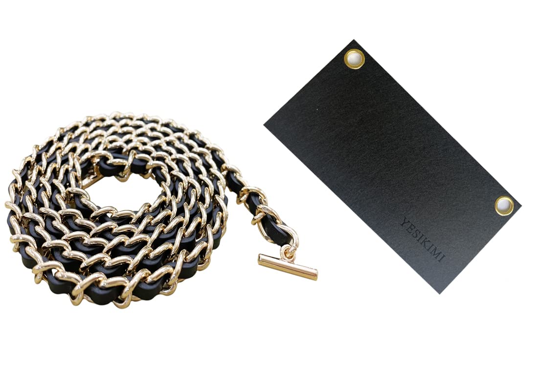 Conversion Kit Real Cowhide Leather Chain+Insert Compatible with Chanel Flap Long Wallet