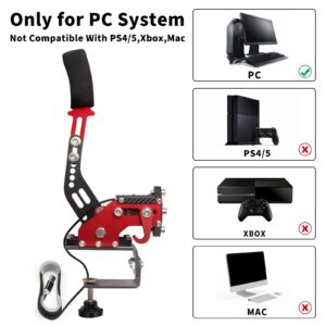 Htostar Racing PC Racing Game USB Handbrake,64 Bit USB Handbrake Compatible with G25 G27 G29 G920 T500 T300(With Clamp)