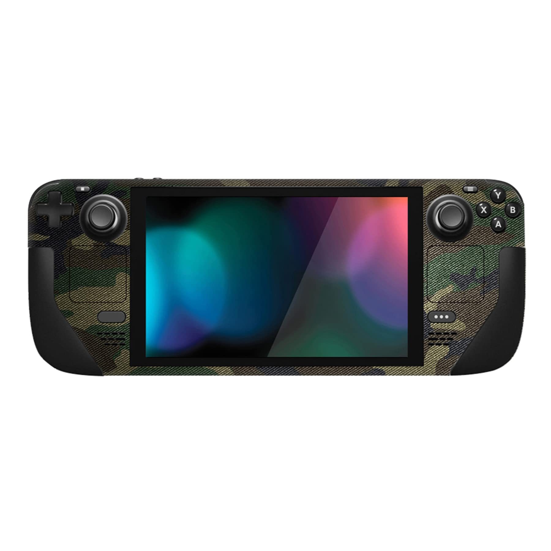 PlayVital Full Set Protective Skin Decal for Steam Deck LCD, Custom Stickers Vinyl Cover for Steam Deck OLED - Army Green Camouflage