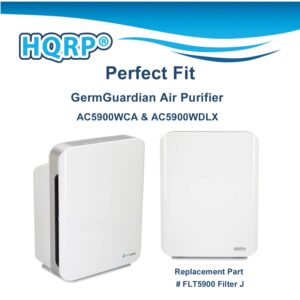 HQRP True HEPA Filter with 2 Carbon Pre-filters Replacement for GermGuardian FLT5900 Filter J compatible with AC5900WCA, AC5900WDLX Large Room Air Purifiers