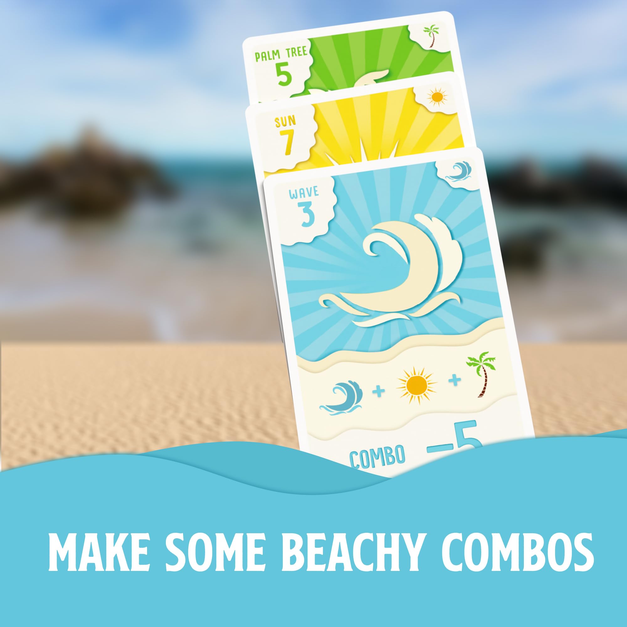 Ripple Card Game - Match, Stack, and Collect Combos on your Beach. Easy to Learn and Fun for Kids, Teens, & Adults.