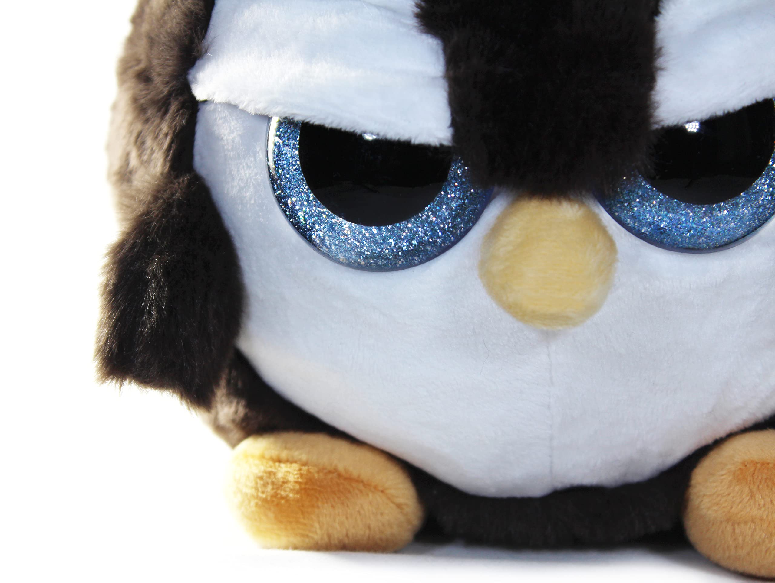 Grumpy Penguin - Adorable Super Soft Plush Stuffed Animal Toy (Glitter Eyes) - Large 8 Inch - Unique Gift for Kids and Adults