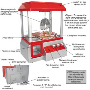 PowerTRC Claw Machine Toy Arcade Game with Sound, Mini Carnival Games Fun Candy Toy Grabber Dispenser Vending Toy for Boys Girls Kids (Size: 13.75in x 10in)