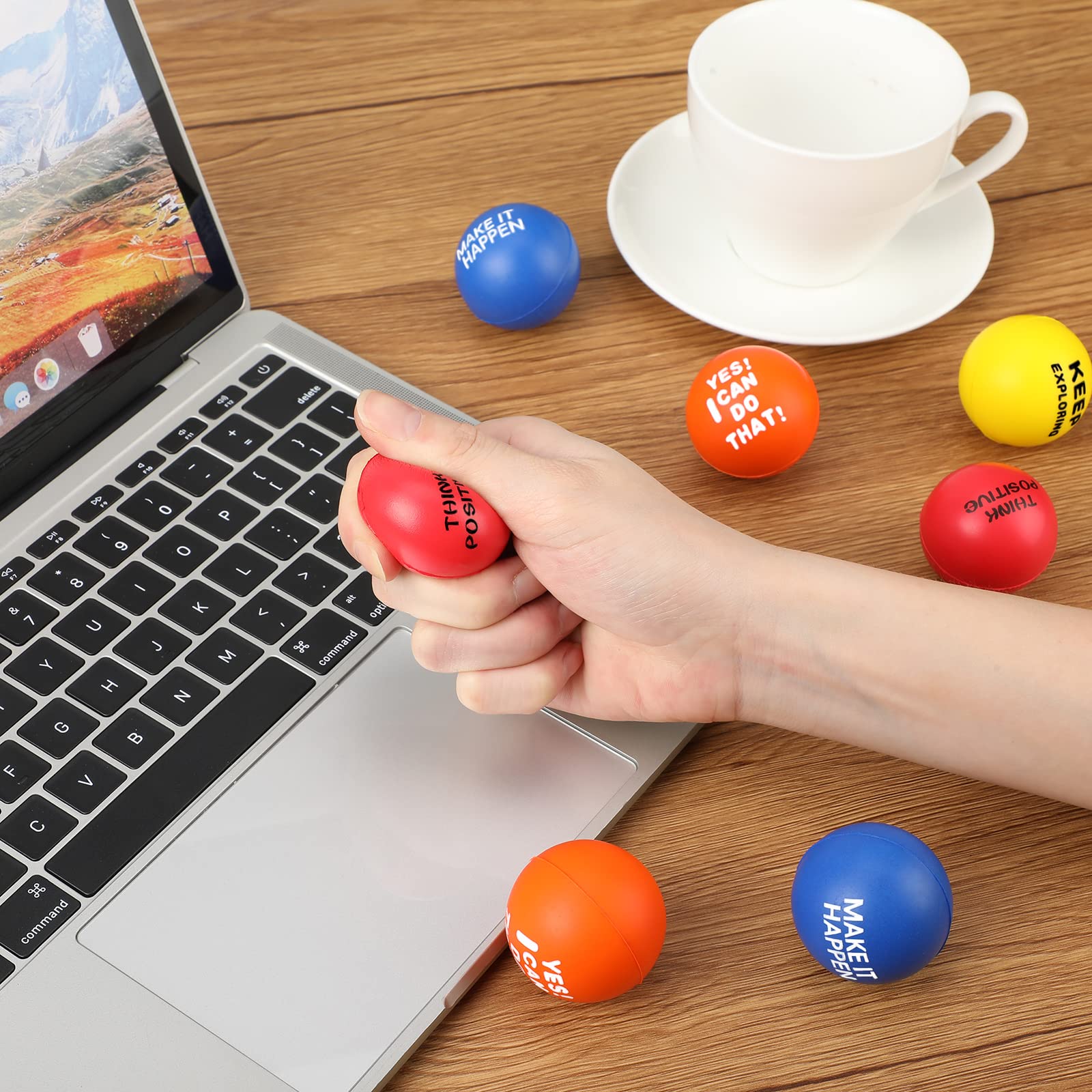 Chivao Motivational Stress Balls Colorful Small Foam Balls Anxiety Relief Toys Relieve Inspire Hand Exercise Toys Funny Stress Relief Gifts for Adults Teams Motivating Encouraging(40 Pcs,Classic)